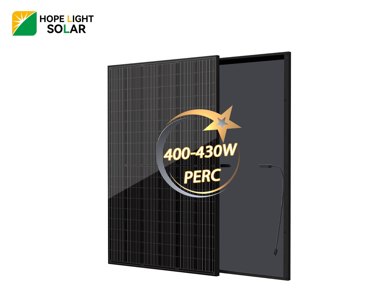 Panneau solaire PREC entièrement noir 430W en verre simple