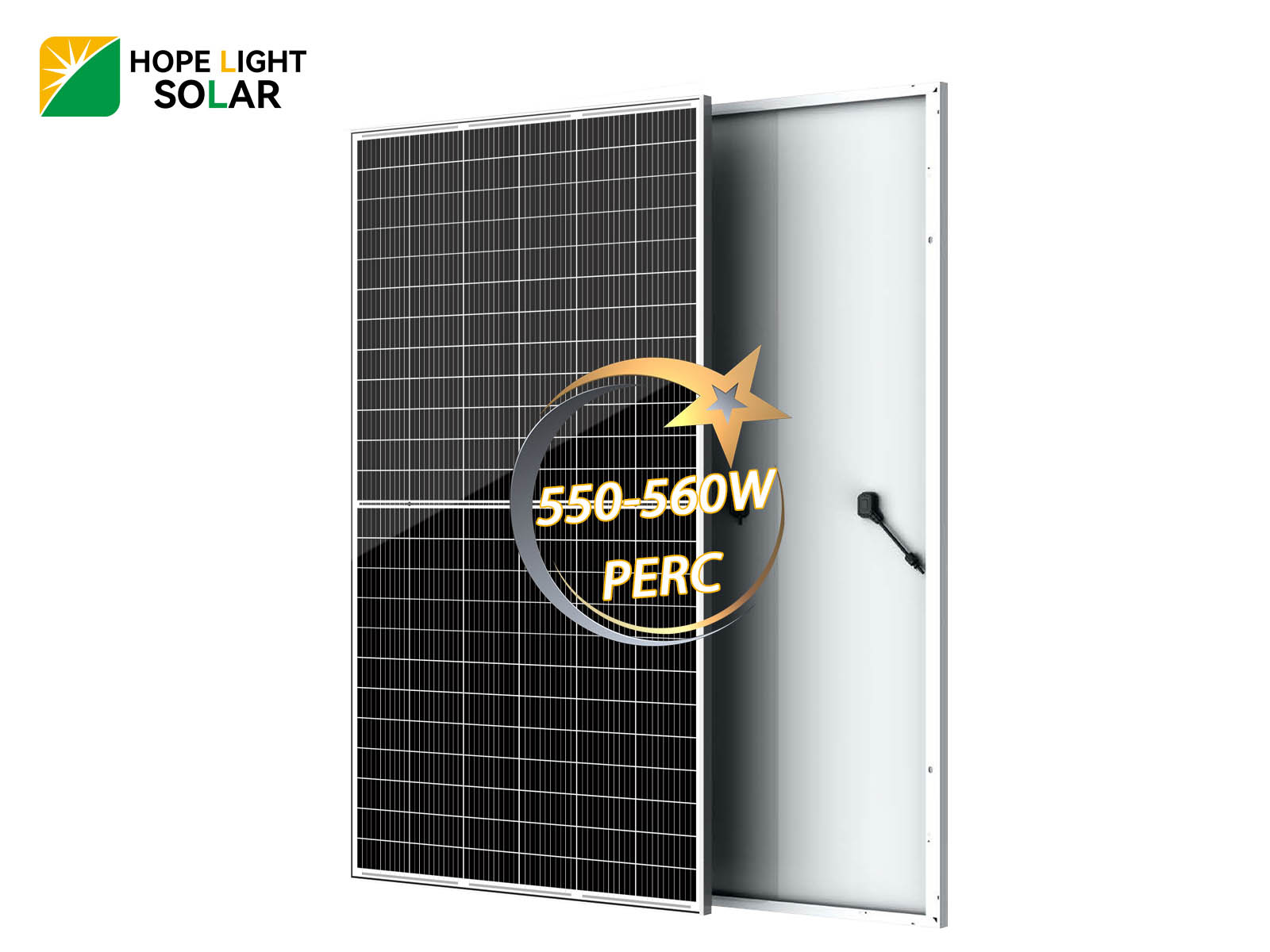 Panneau solaire à cadre blanc PERC en verre simple 550W 555W