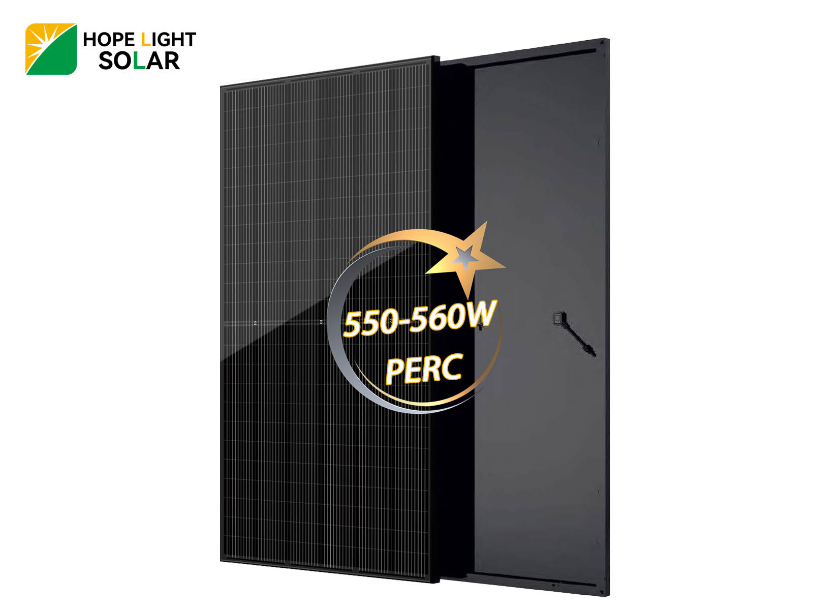 Panneau solaire en verre simple PERC entièrement noir 550W 560W